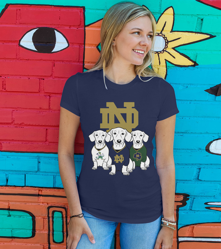 Dachshund Notre Dame Fighting Irish T-Shirt