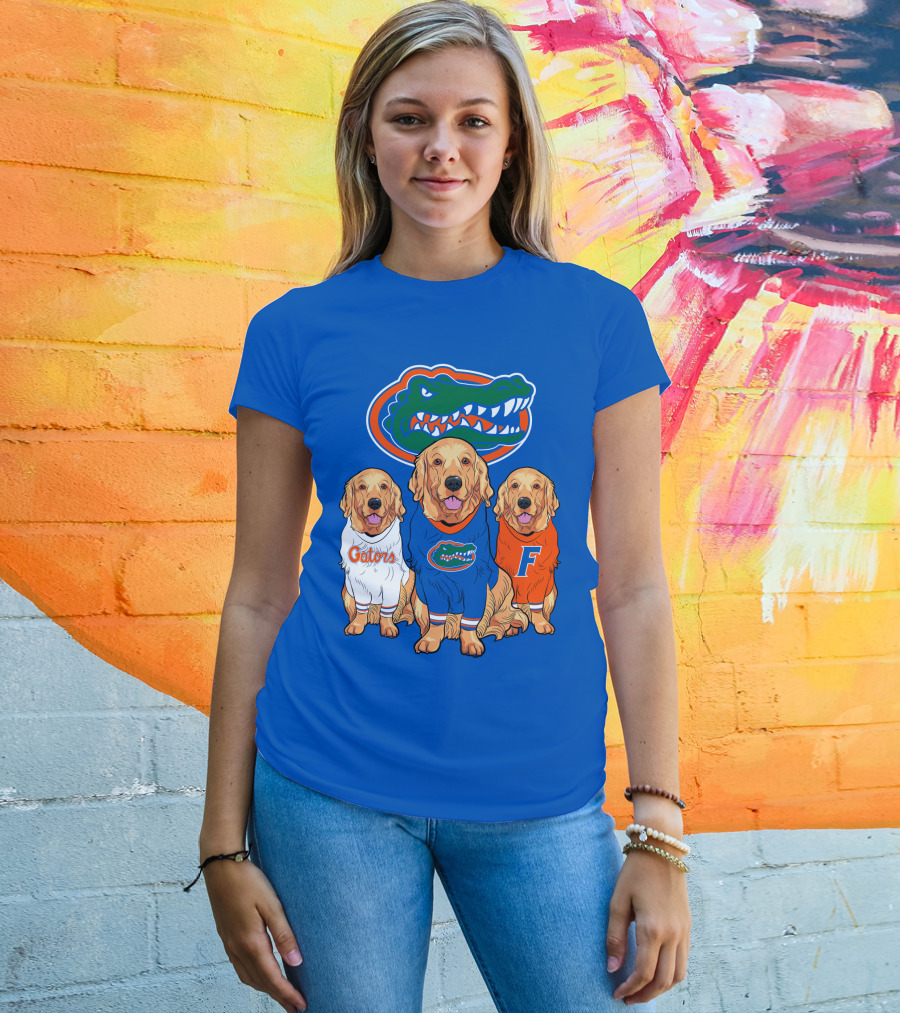 Florida Gators Golden Retrievers Trio Fan Gear T-Shirt