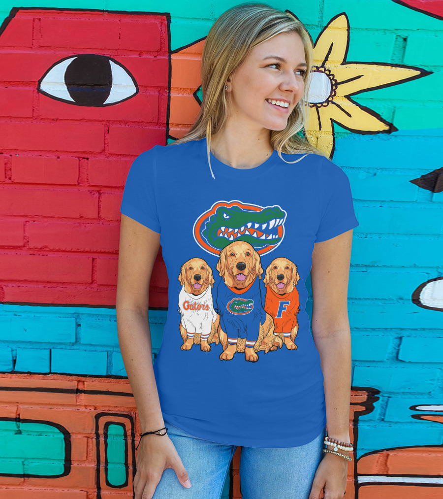 Florida Gators Golden Retrievers Trio Fan Gear T-Shirt