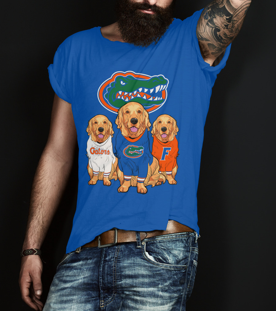Florida Gators Golden Retrievers Trio Fan Gear T-Shirt