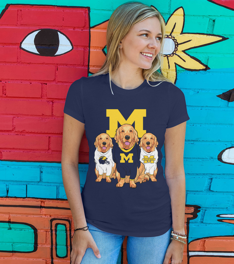 Michigan Wolverines Golden Retriever T-Shirt