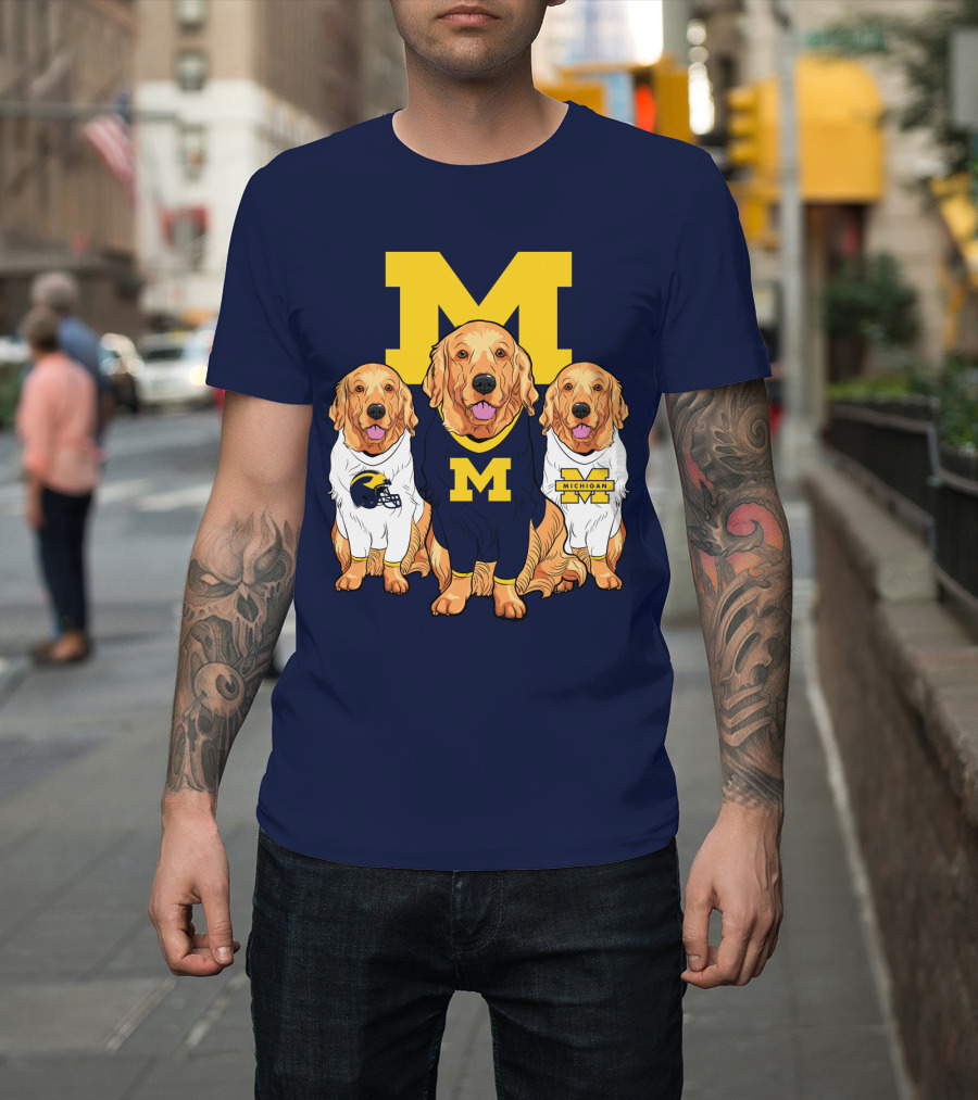 Michigan Wolverines Golden Retriever T-Shirt