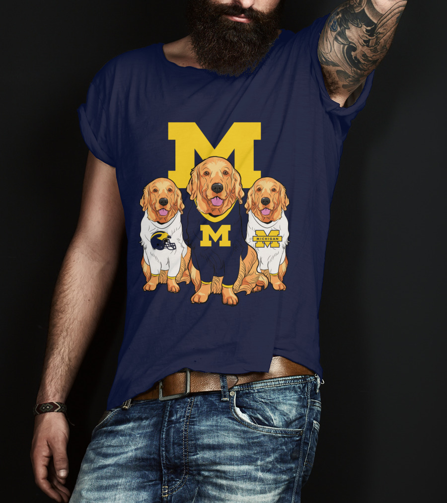 Michigan Wolverines Golden Retriever T-Shirt