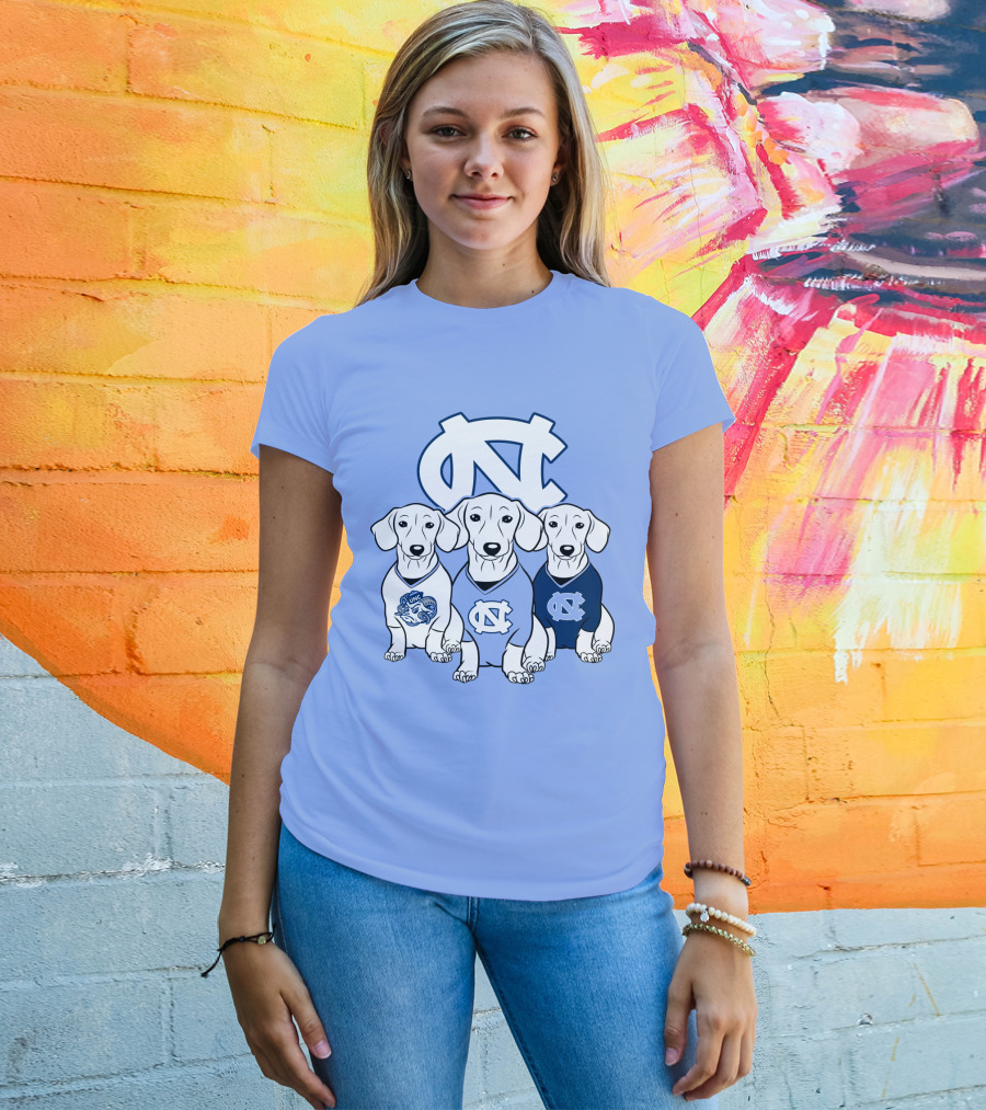 North Carolina Tar Heels  Dachshund Dogs T-Shirt