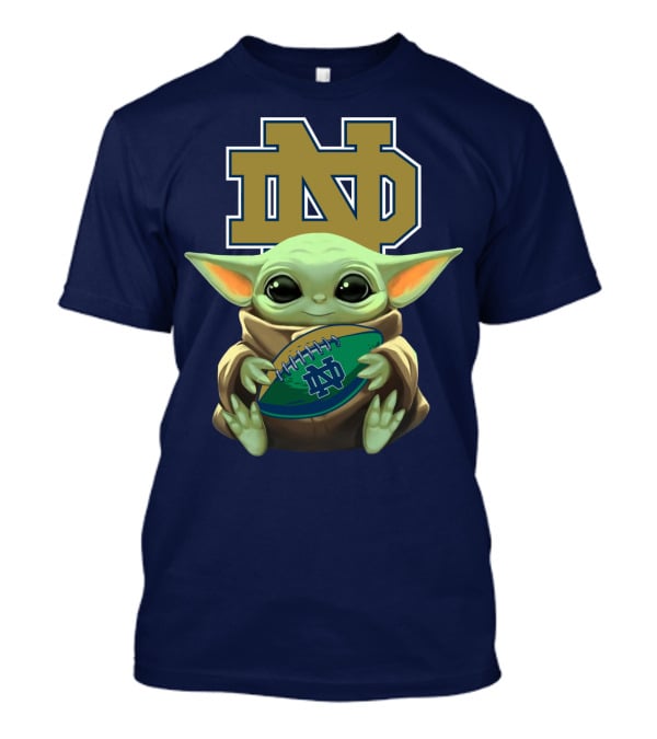 Baby Yoda Notre Dame Football Fan T-Shirt