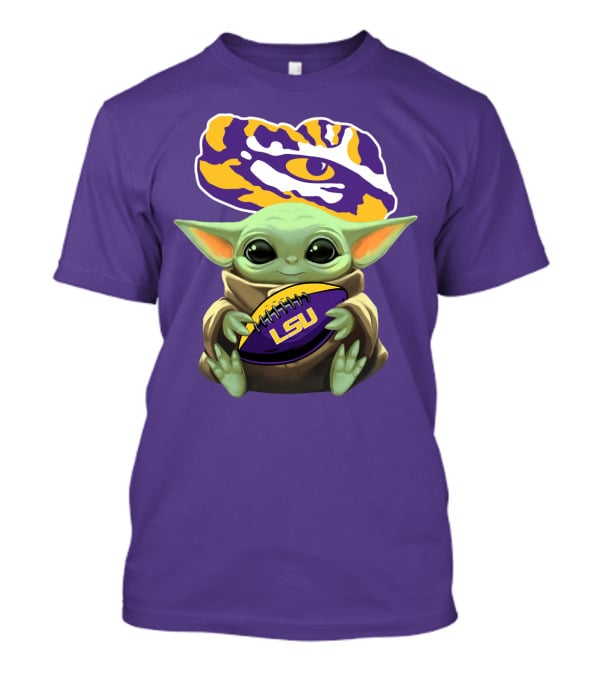 Baby Yoda Lsu Tigers Football Tiger Eye T-Shirt