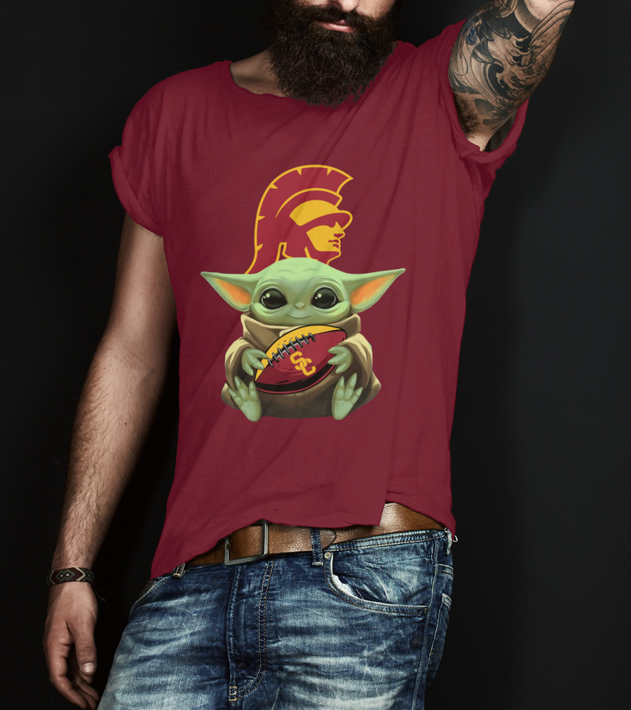 Baby Yoda USC Trojans Football T-Shirt