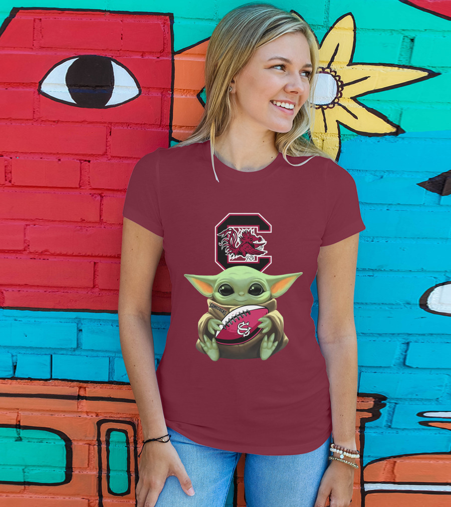 Baby Yoda Gamecocks South Carolina Football Fan T-Shirt