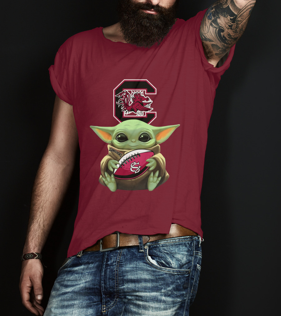 Baby Yoda Gamecocks South Carolina Football Fan T-Shirt