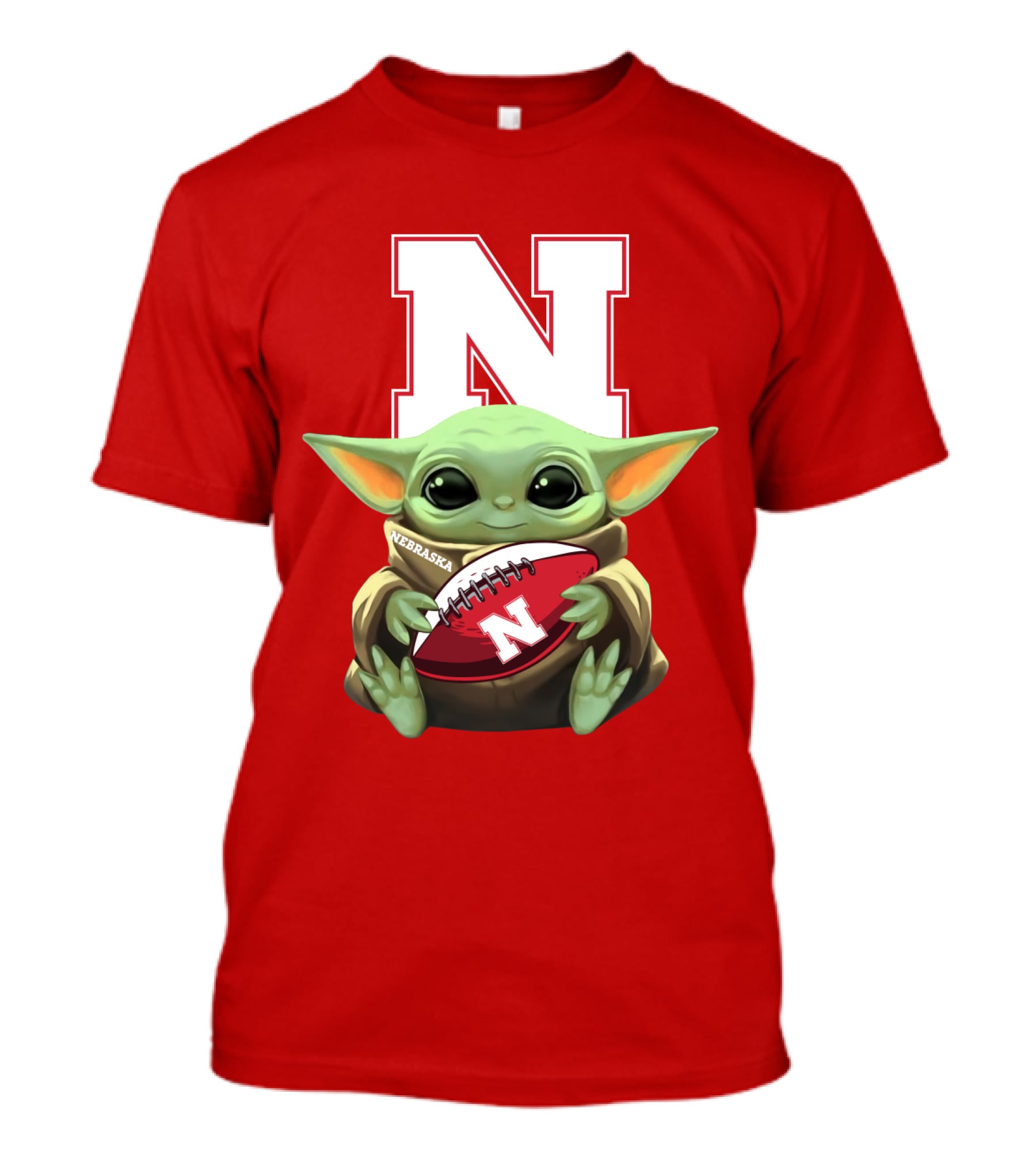 Baby Yoda Nebraska Cornhuskers Football Fan Icon With N T-Shirt