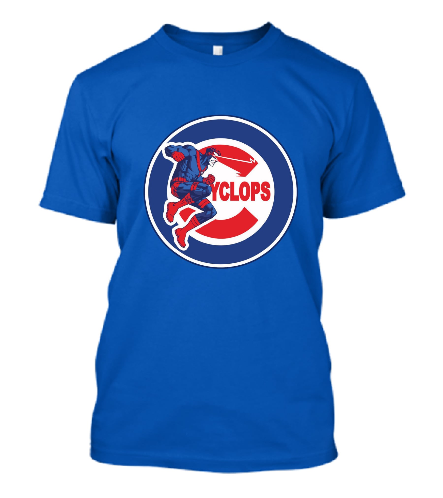 Chicago Cyclops MLB Superhero Logo Blue Background T-Shirt