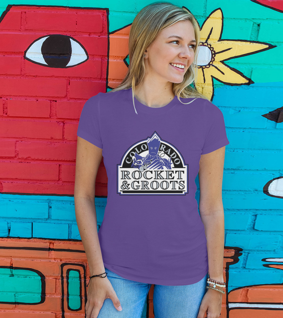 Colorado Rocket And Groots MLB Baseball Crossover T-Shirt