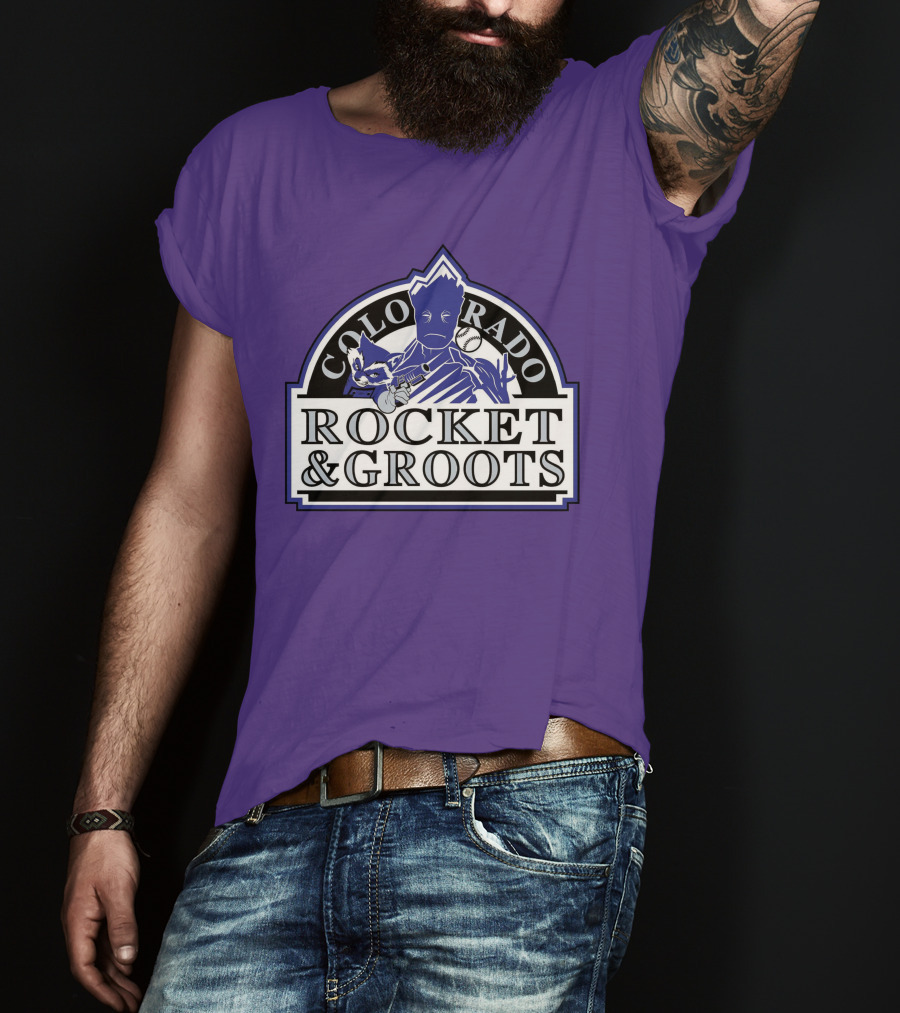 Colorado Rocket And Groots MLB Baseball Crossover T-Shirt