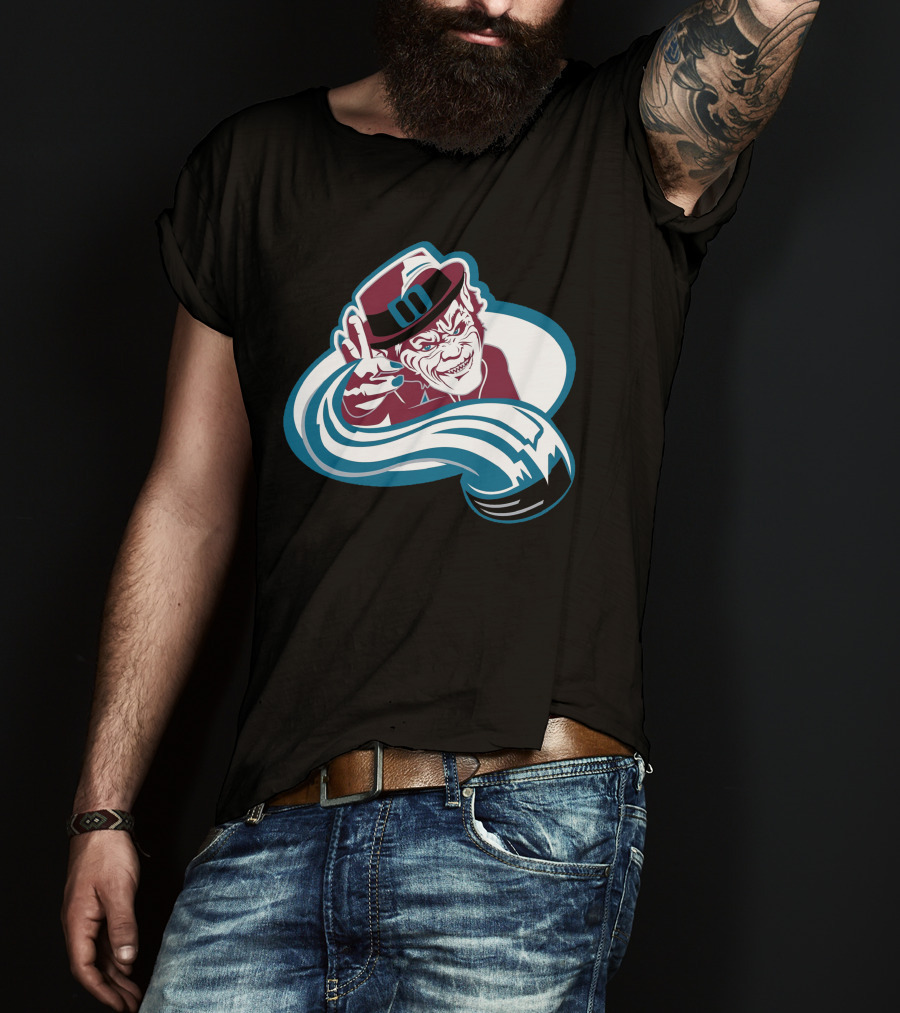 Colorado Leprechauns Hockey Icon With Avalanche Style And Logo Elements T-Shirt