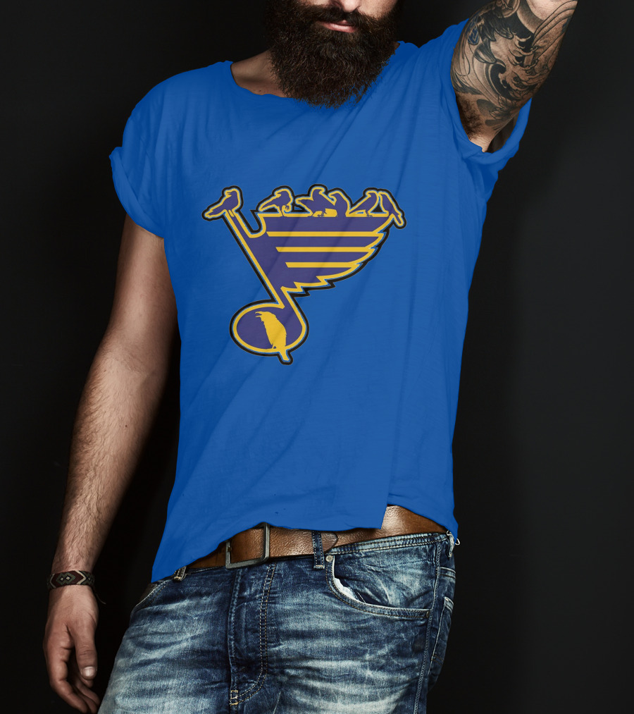 St. Louis Birds On Hockey Musical Note Logo NHL T-Shirt