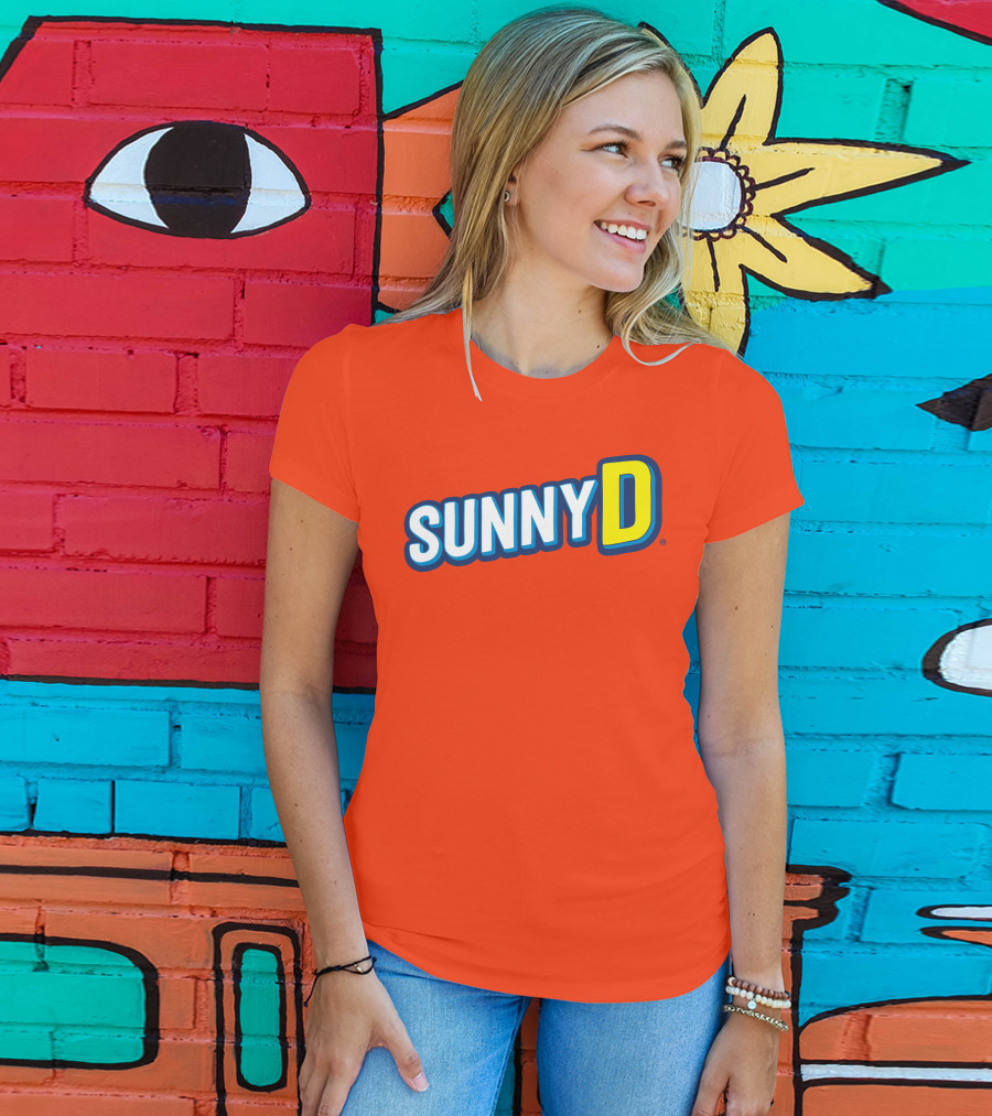 SUNNYD Retro Logo Bright Orange T-Shirt