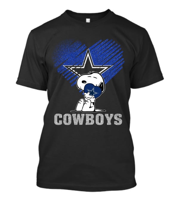 Snoopy Hugging Heart Dallas Cowboys Star T-Shirt