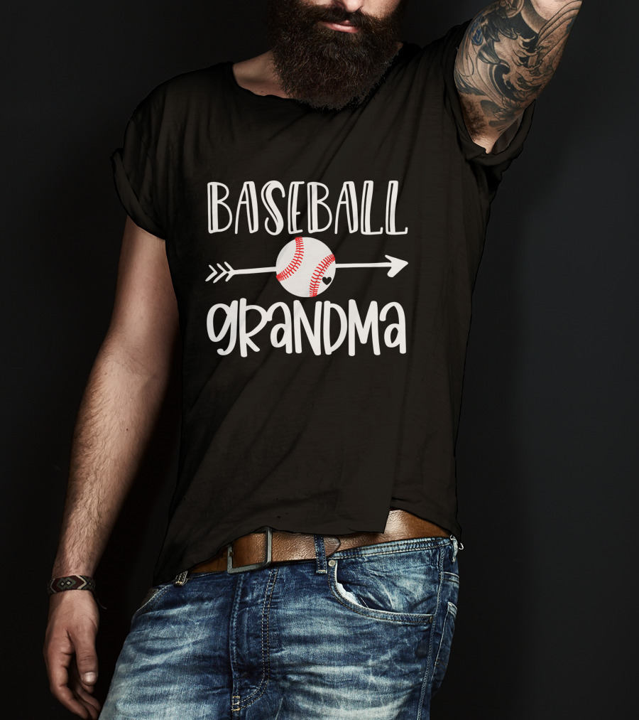 Baseball Grandma Arrow Heart T-Shirt