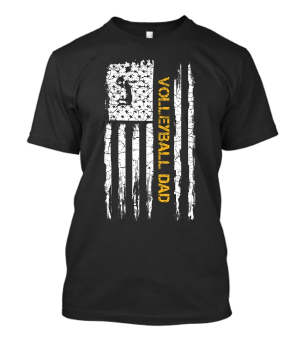 Vintage USA Flag Volleyball Dad Patriotic T-Shirt