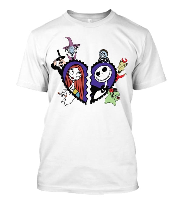Jack And Sally Nightmare Before Christmas Characters T-Shirt