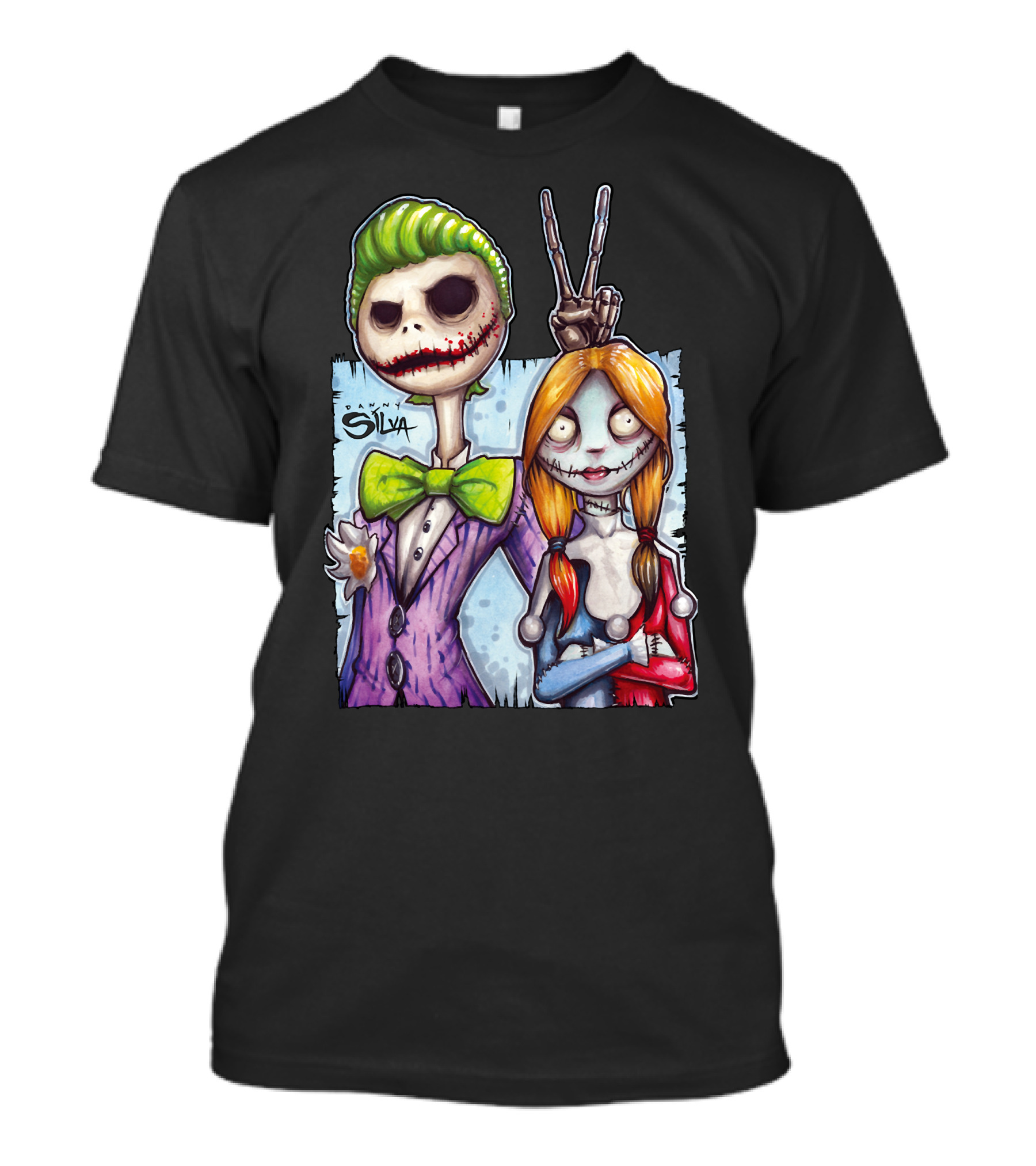 Jack And Sally Danny Silva Art Joker Mashup T-Shirt