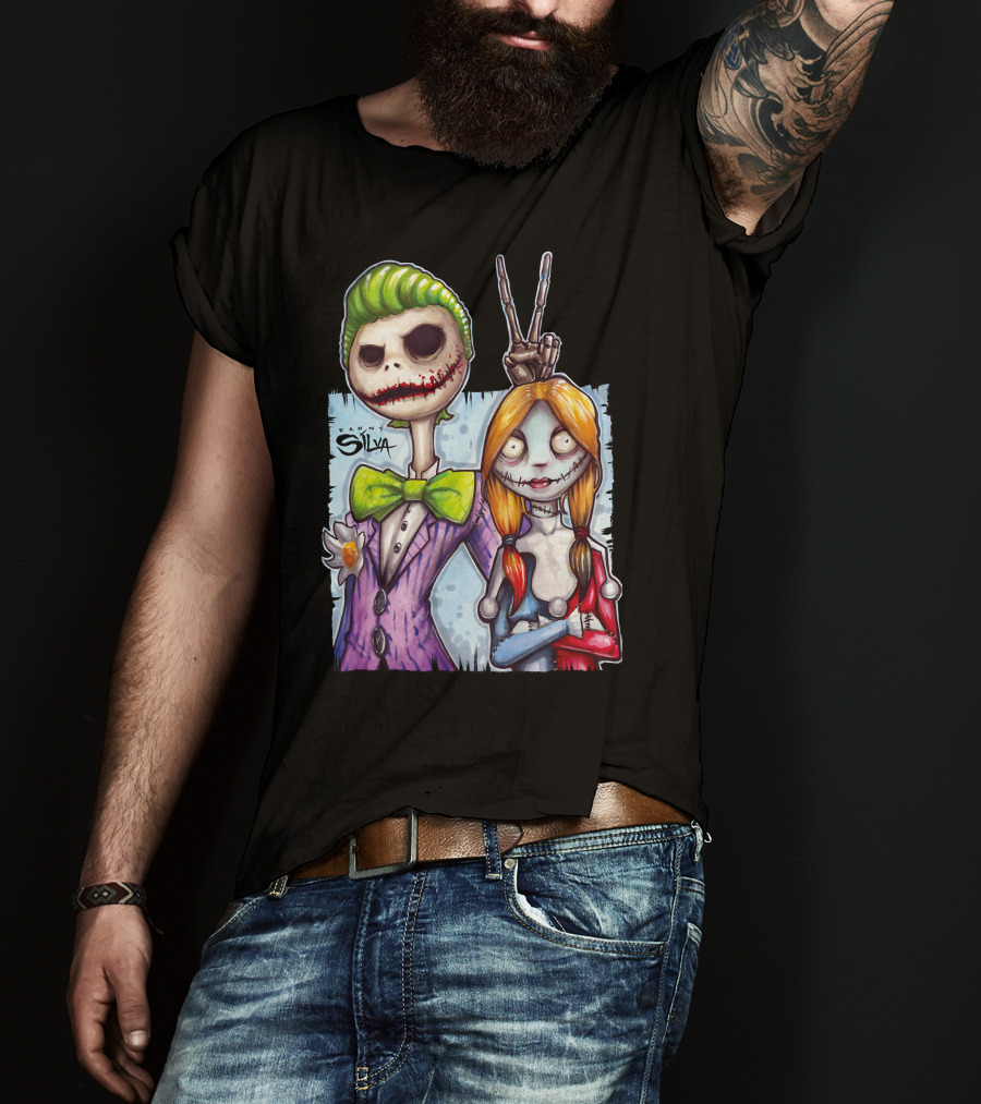 Jack And Sally Danny Silva Art Joker Mashup T-Shirt