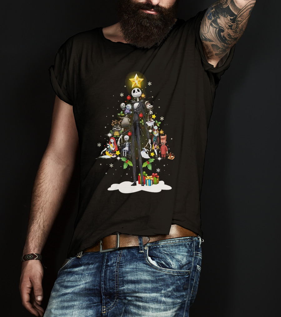 Jack Sally Finklestein Oogie Christmas Tree Star T-Shirt