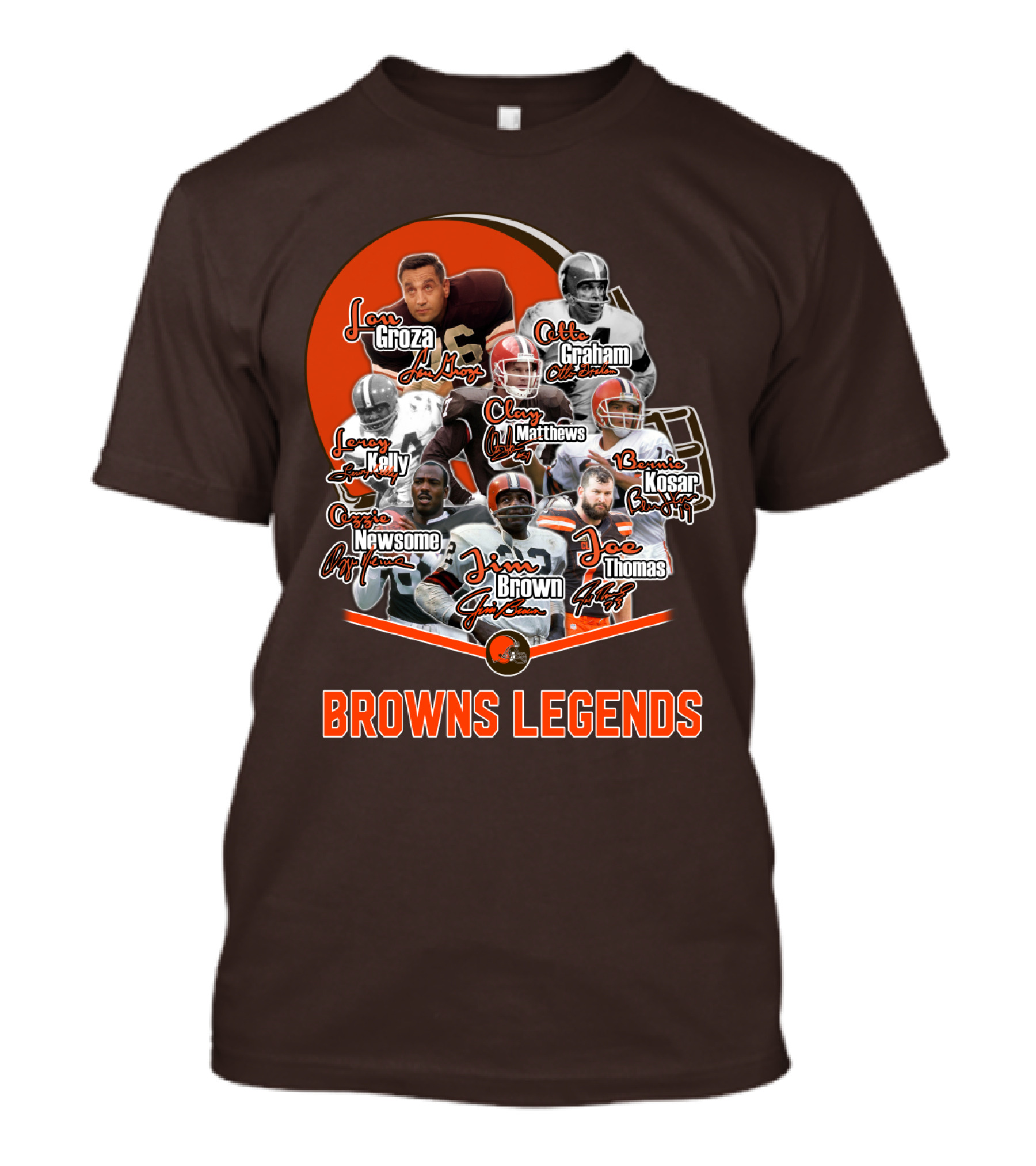 Browns Legends Lou Groza Jim Brown Otto Graham Legendary Players T-Shirt