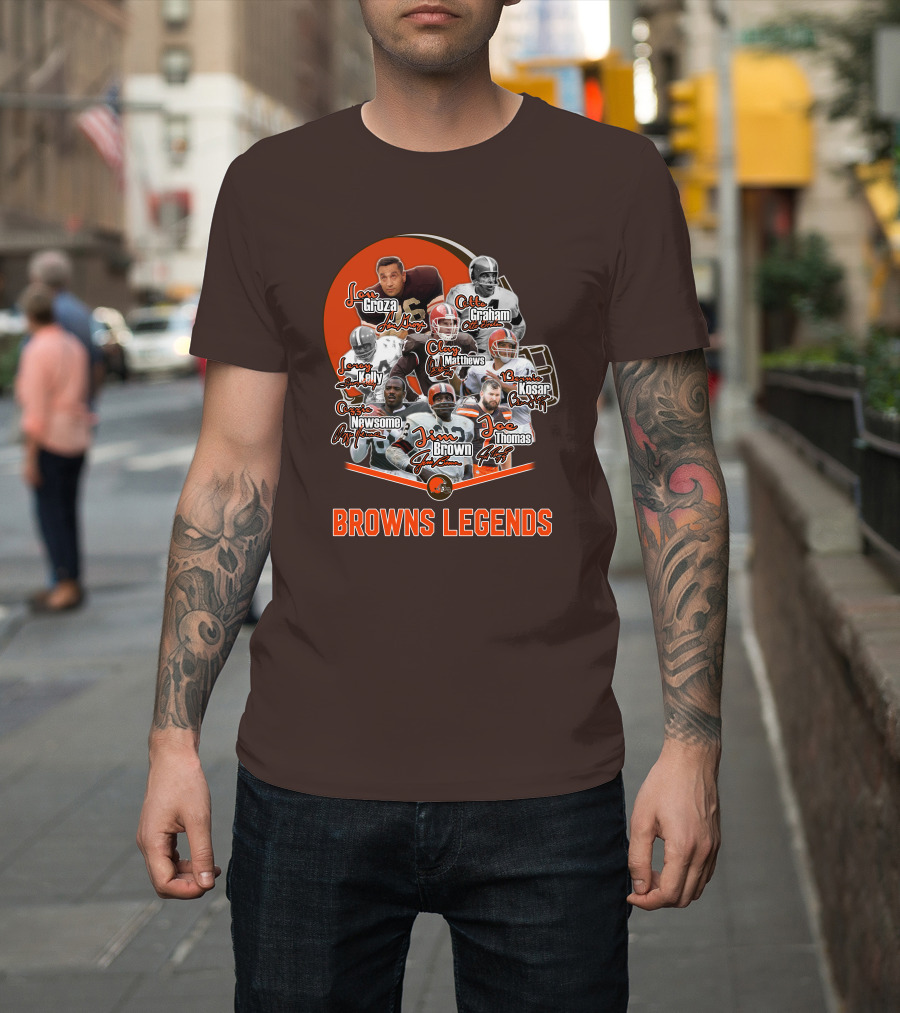 Browns Legends Lou Groza Jim Brown Otto Graham Legendary Players T-Shirt