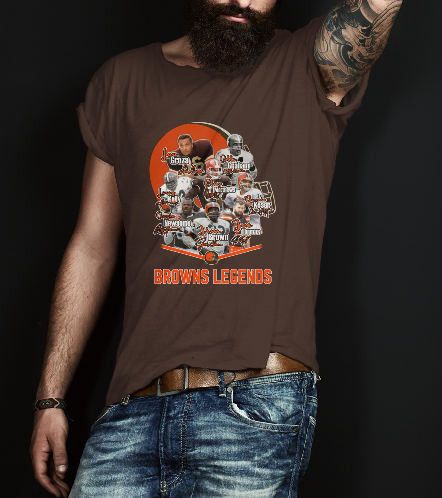 Browns Legends Lou Groza Jim Brown Otto Graham Legendary Players T-Shirt