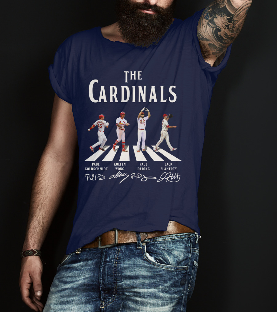 The Cardinals Paul Goldschmidt Kolten Wong Paul DeJong Jack Flaherty Abbey Road Baseball Players T-Shirt