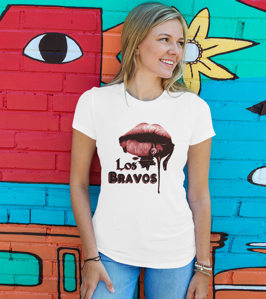 Los Bravos Red Lips Dripping T-Shirt