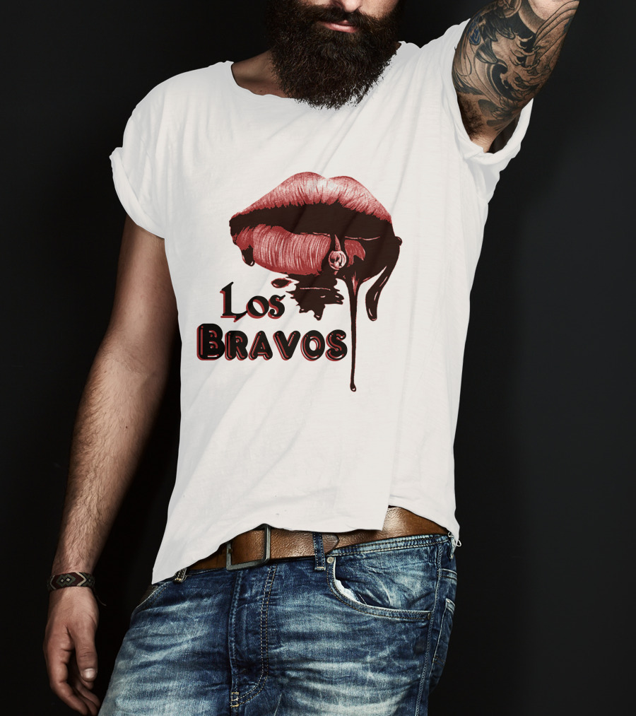 Los Bravos Red Lips Dripping T-Shirt
