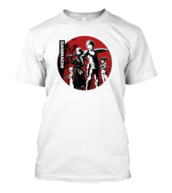 Danmachi Anime Characters Black And White Silhouettes T-Shirt
