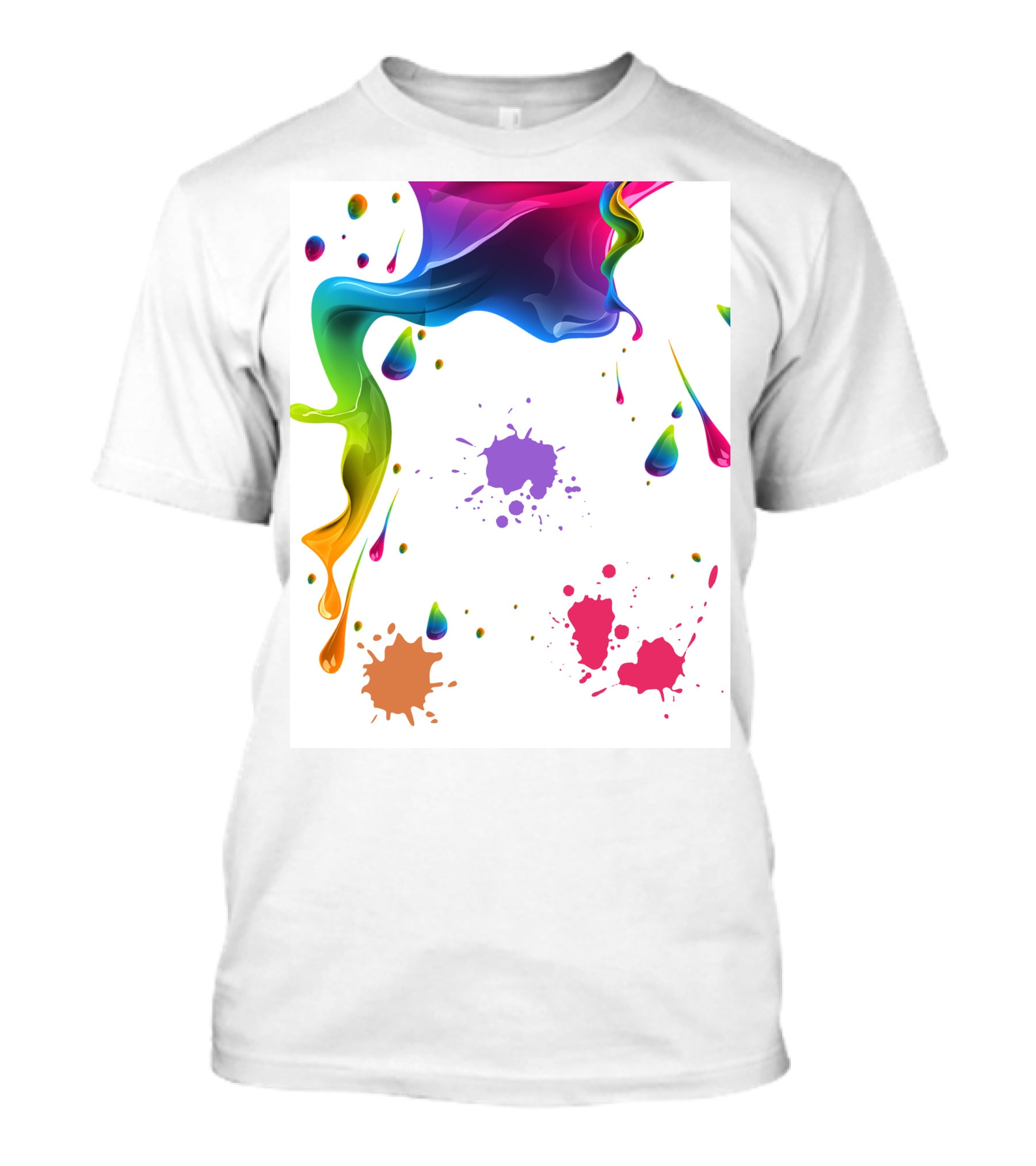 Waterpaint Colorful Splatter Vibrant Drips And Drops T-Shirt