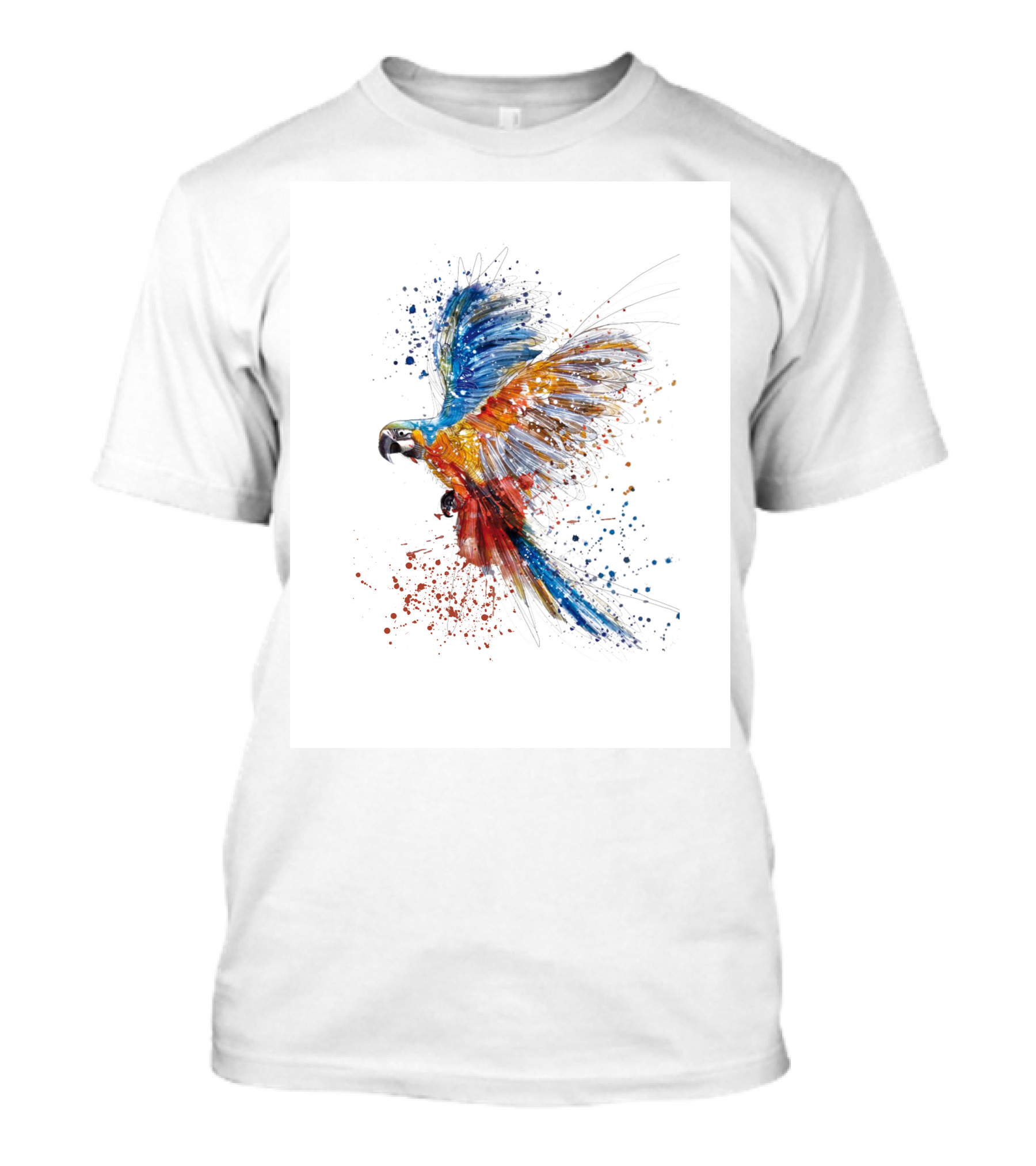 Colorful Splatter Parrot Flight T-Shirt