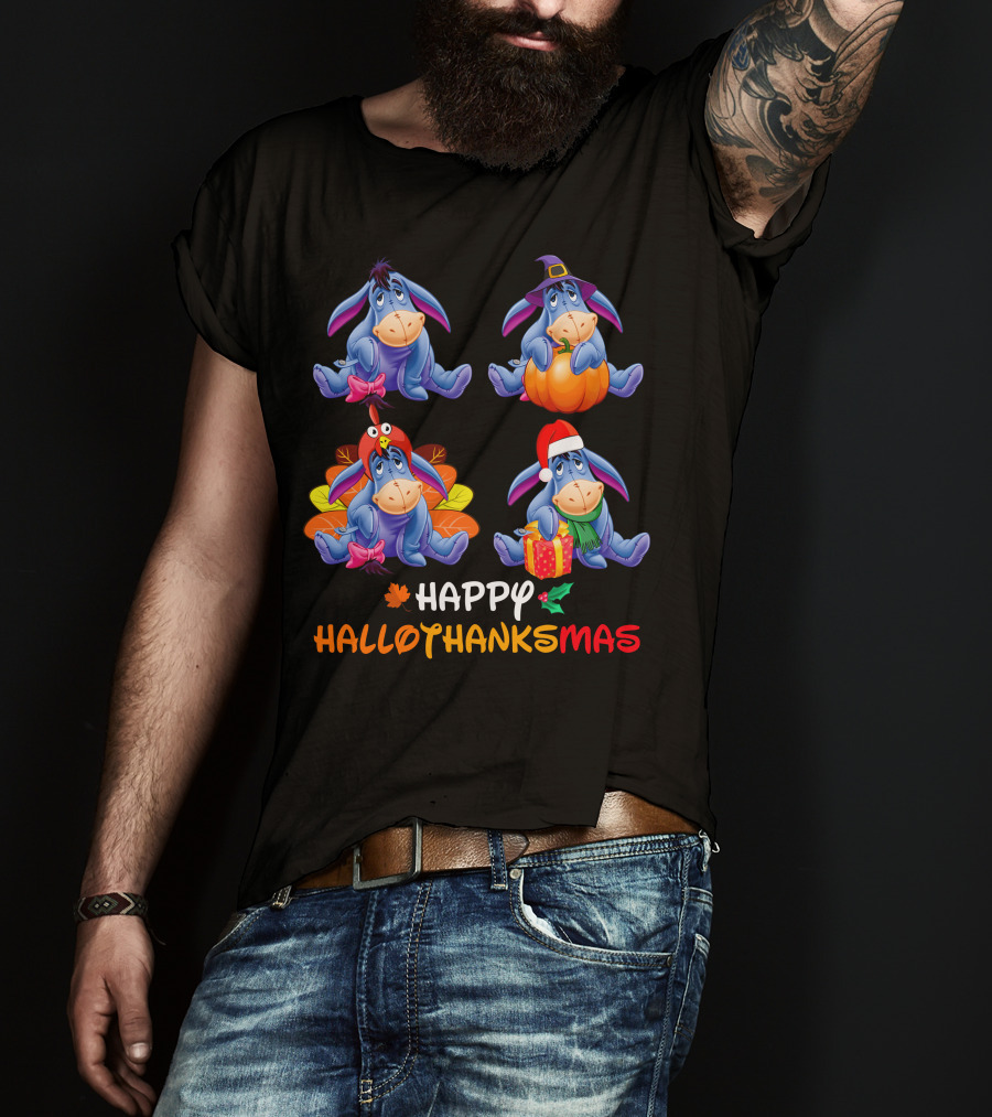 Eeyore Happy Hallowthanksmas T-Shirt