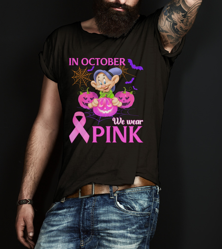 In October We Wear Pink Dopey Halloween Breast Cancer Awareness T-Shirt