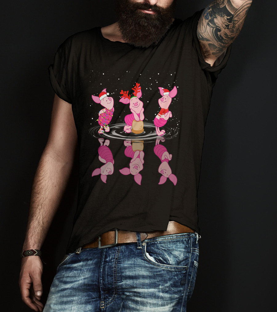 Piglet Festive Santa And Reindeer Dance T-Shirt