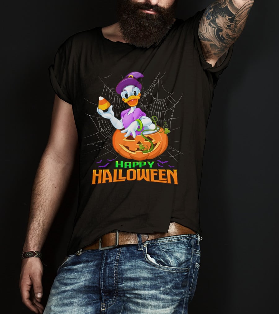 Happy Halloween Daisy Duck Halloween Pumpkin Costume Candy Corn T-Shirt
