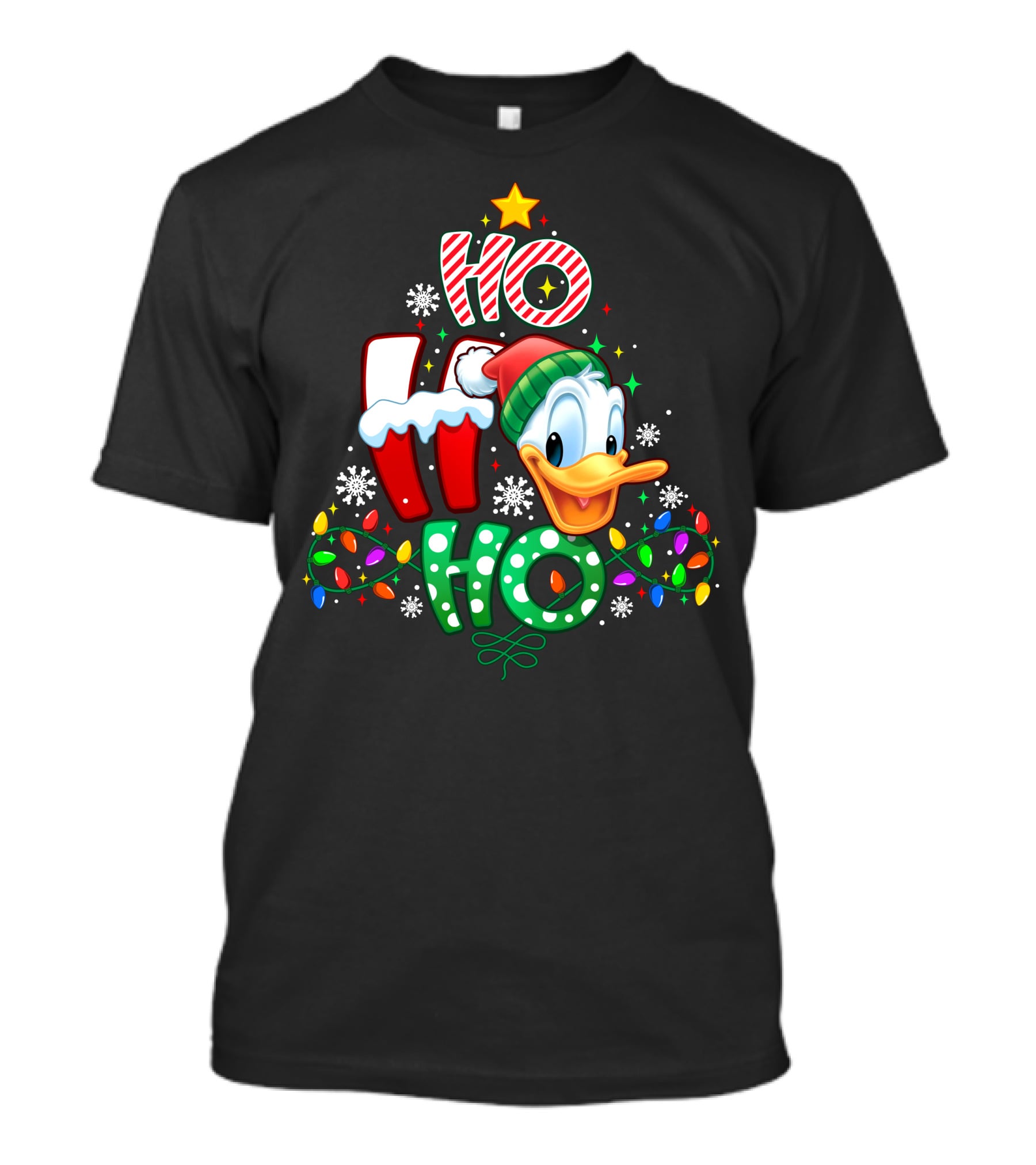 Donald Duck Christmas Ho Ho Ho Festive Lights T-Shirt