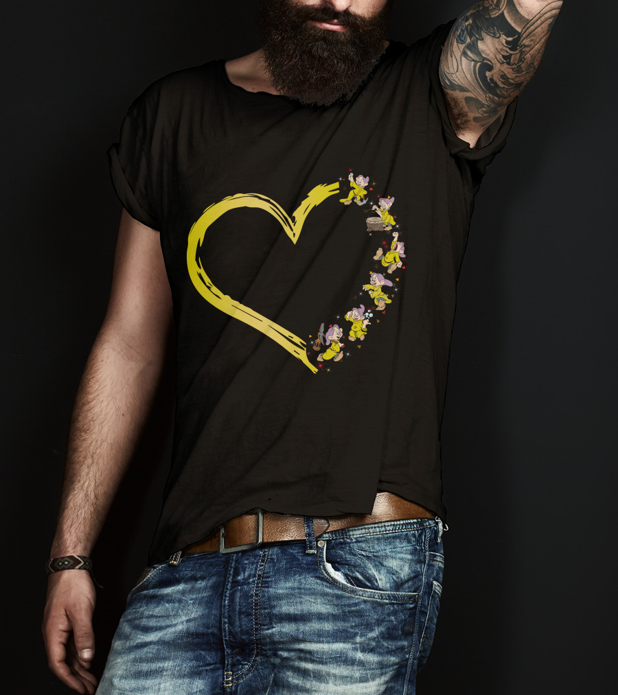 Dopey Heart Adventure In Yellow Brushstroke T-Shirt