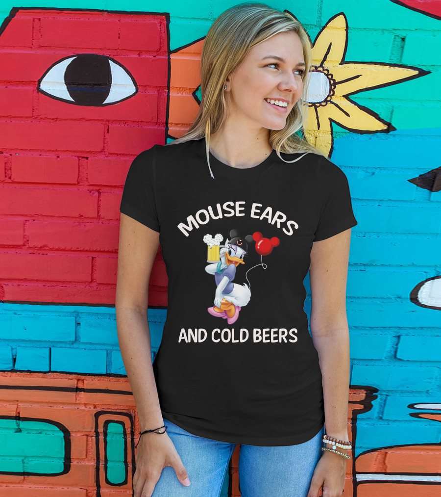 Mouse Ears And Cold Beers Daisy Duck Balloon And Beer Cartoon T-Shirt
