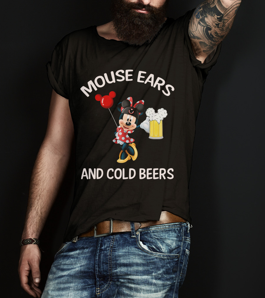 Minnie Mouse Ears And Cold Beers Balloon And Mug T-Shirt