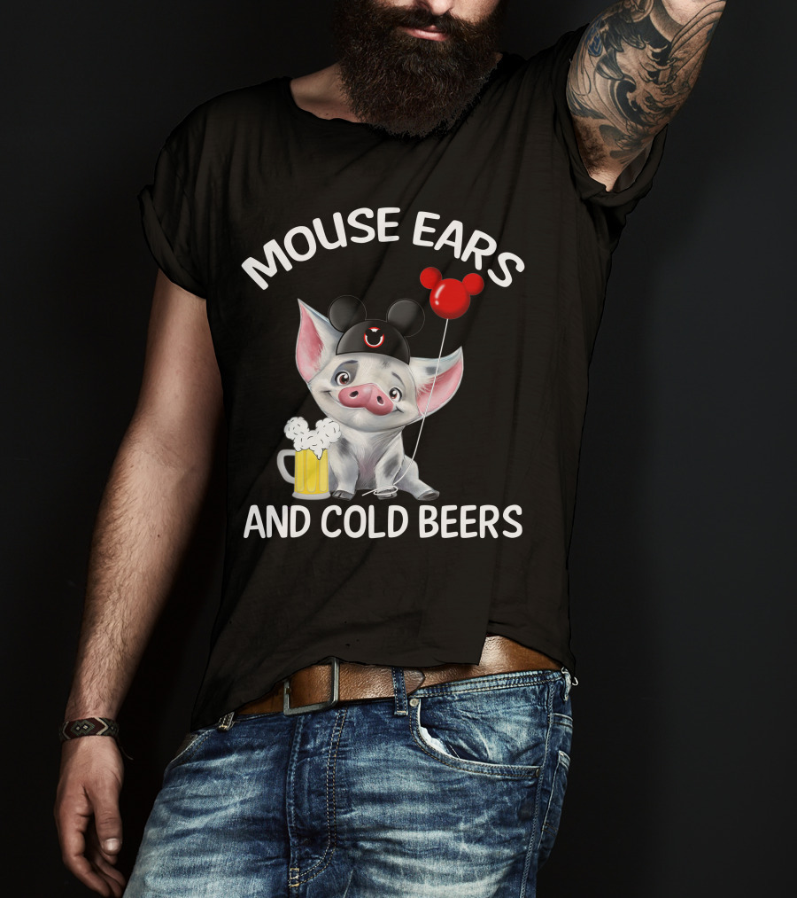 Mouse Ears And Cold Beers Pua Pig T-Shirt