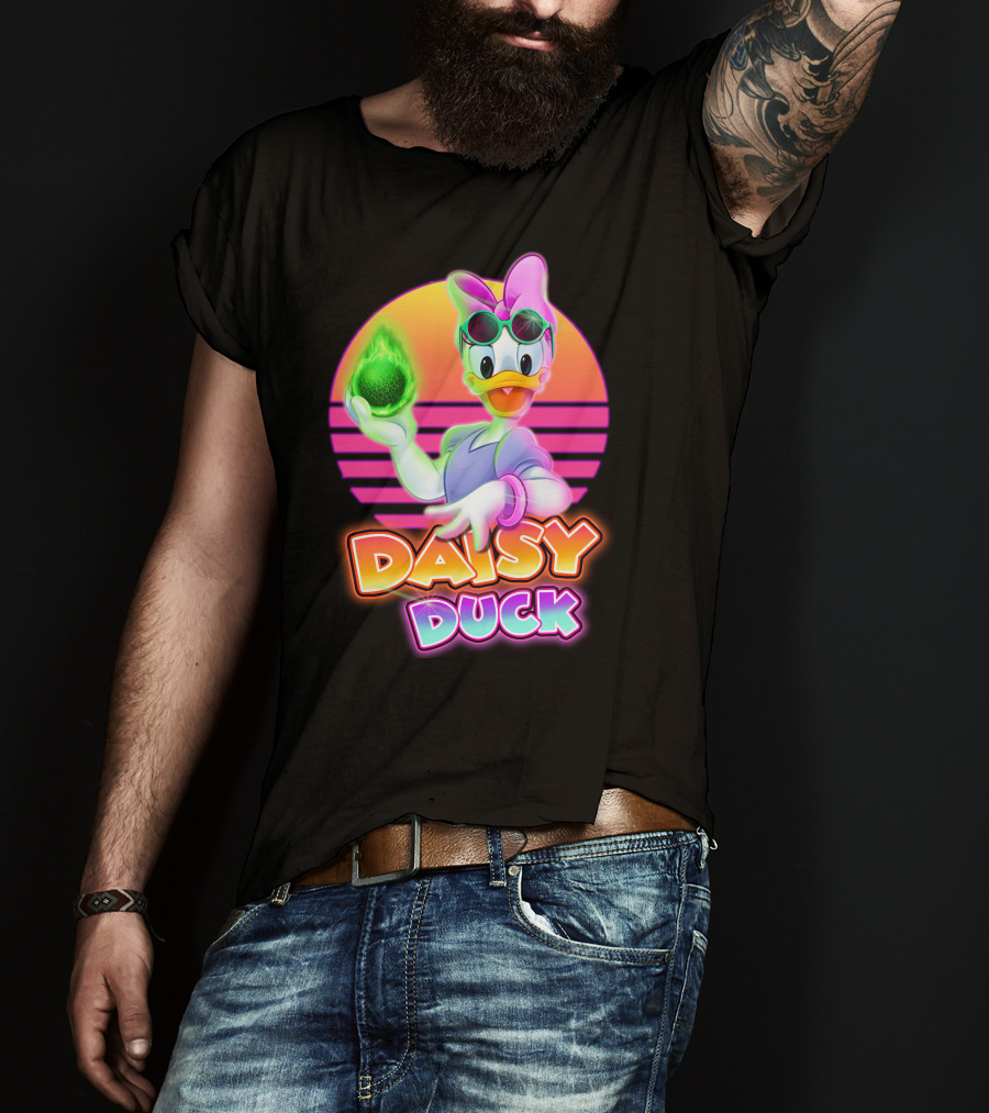 Daisy Duck Neon Glow Vintage Retro Aesthetic T-Shirt