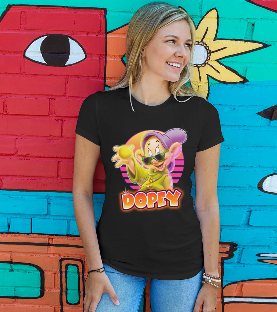 Dopey Retro Sunglasses Glow Neon Style T-Shirt