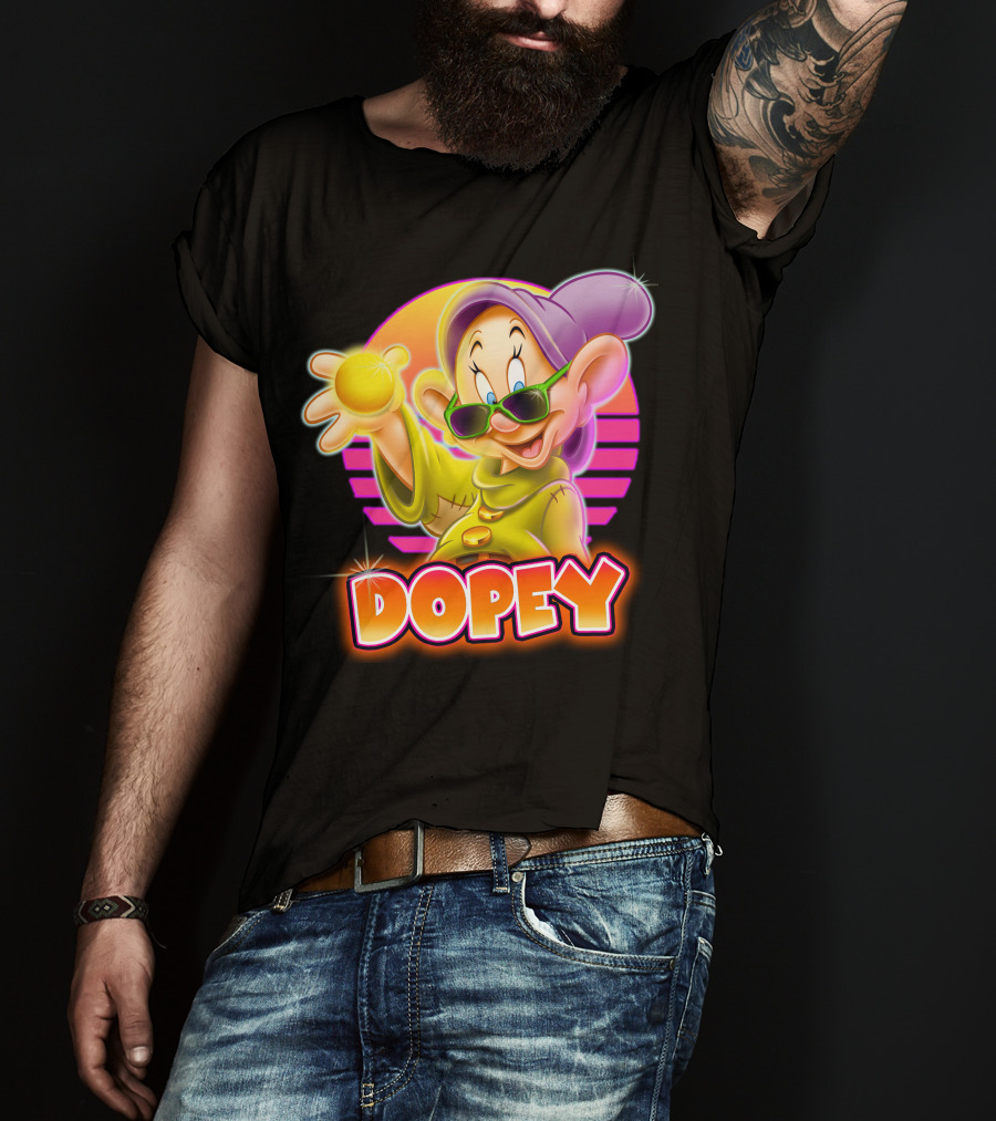 Dopey Retro Sunglasses Glow Neon Style T-Shirt