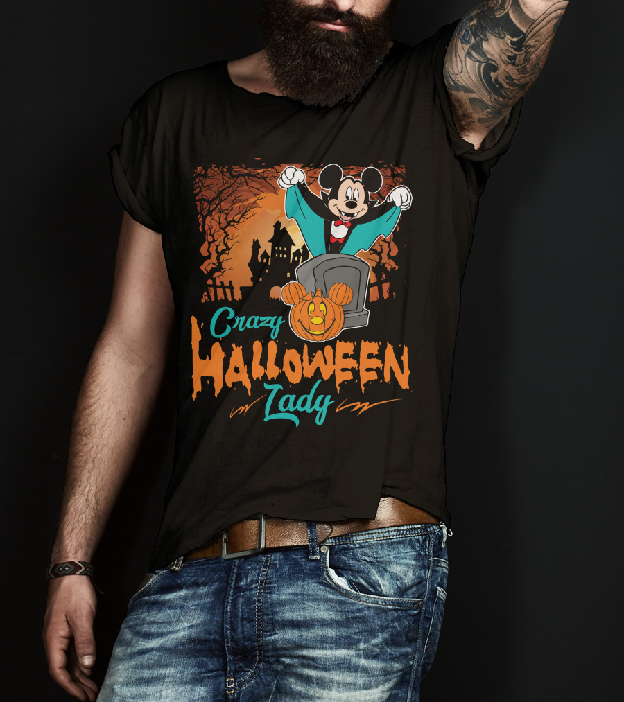 Crazy Halloween Lady T-Shirt