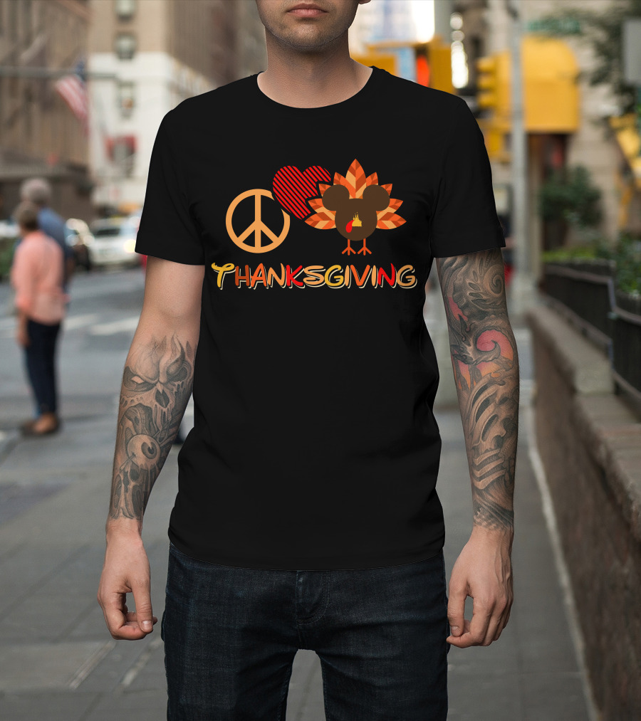 Thanksgiving Peace Love Turkey 28 T-Shirt
